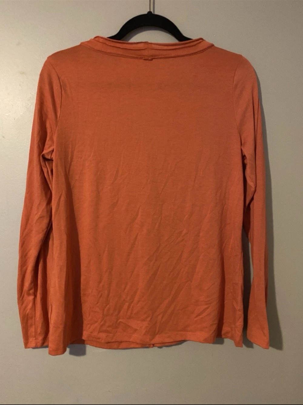 Talbots Burnt Orange Long Sleeve Ruffle-Front Top - Picture 3 of 4
